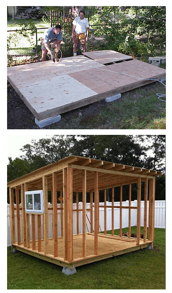 Jim and Anthony building sheds